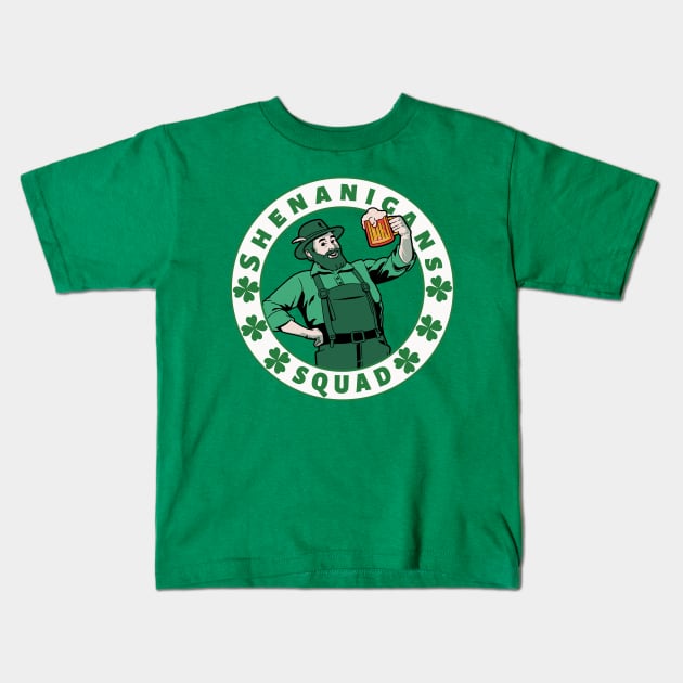 Shenanigans Squad st patricks day drinking team Kids T-Shirt by Kishu